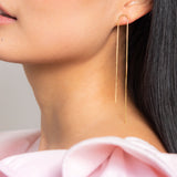 Gold Arch Box Chain Earrings