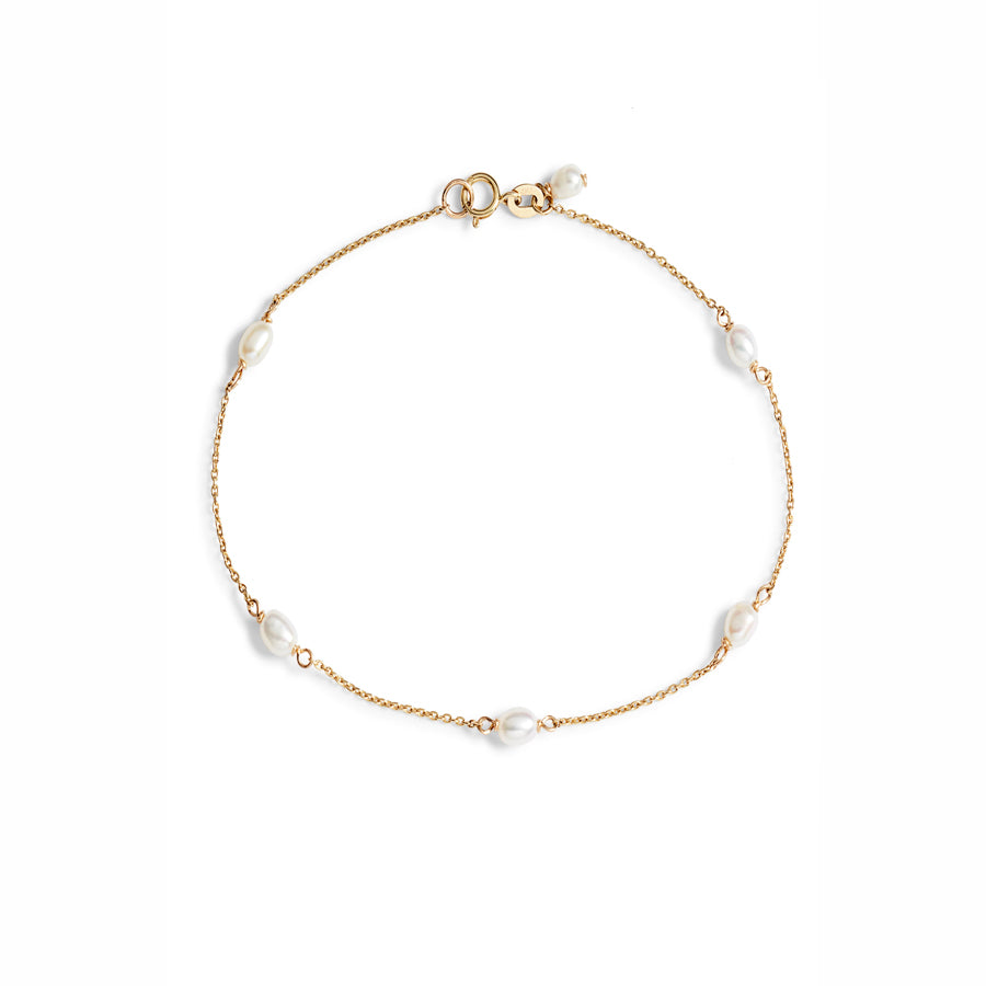 Petite Oval Pearl Chain Bracelet