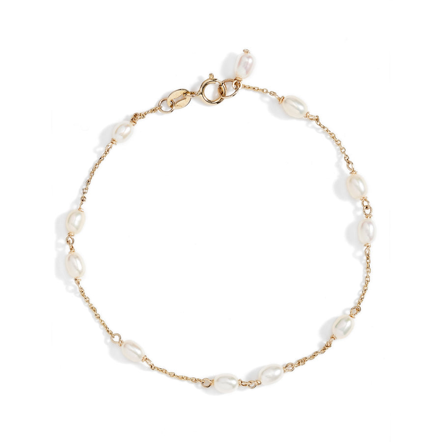 Spaced Petite Oval Pearl Bracelet