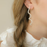 Baby Pearl Large Wave Earrings