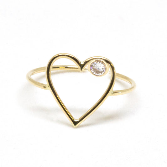 Large Heart Diamond Ring