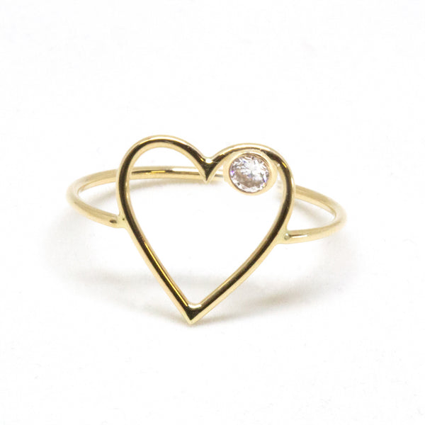 Large Heart Diamond Ring