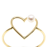 Large Heart Pearl Ring