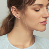 Crescent Hi-Lo Pearl Earrings