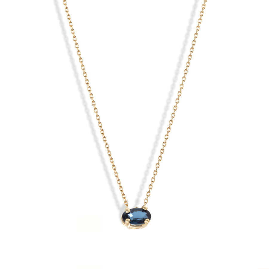 Oval Blue Sapphire Necklace