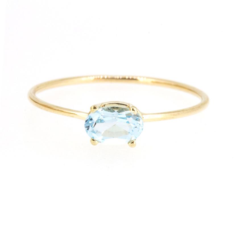 Oval Baby Blue Topaz Ring