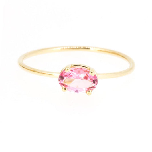 Oval Baby Pink Topaz Ring