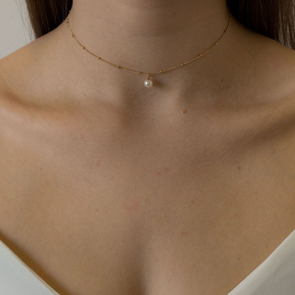 Baby Pearl Bead Choker Necklace