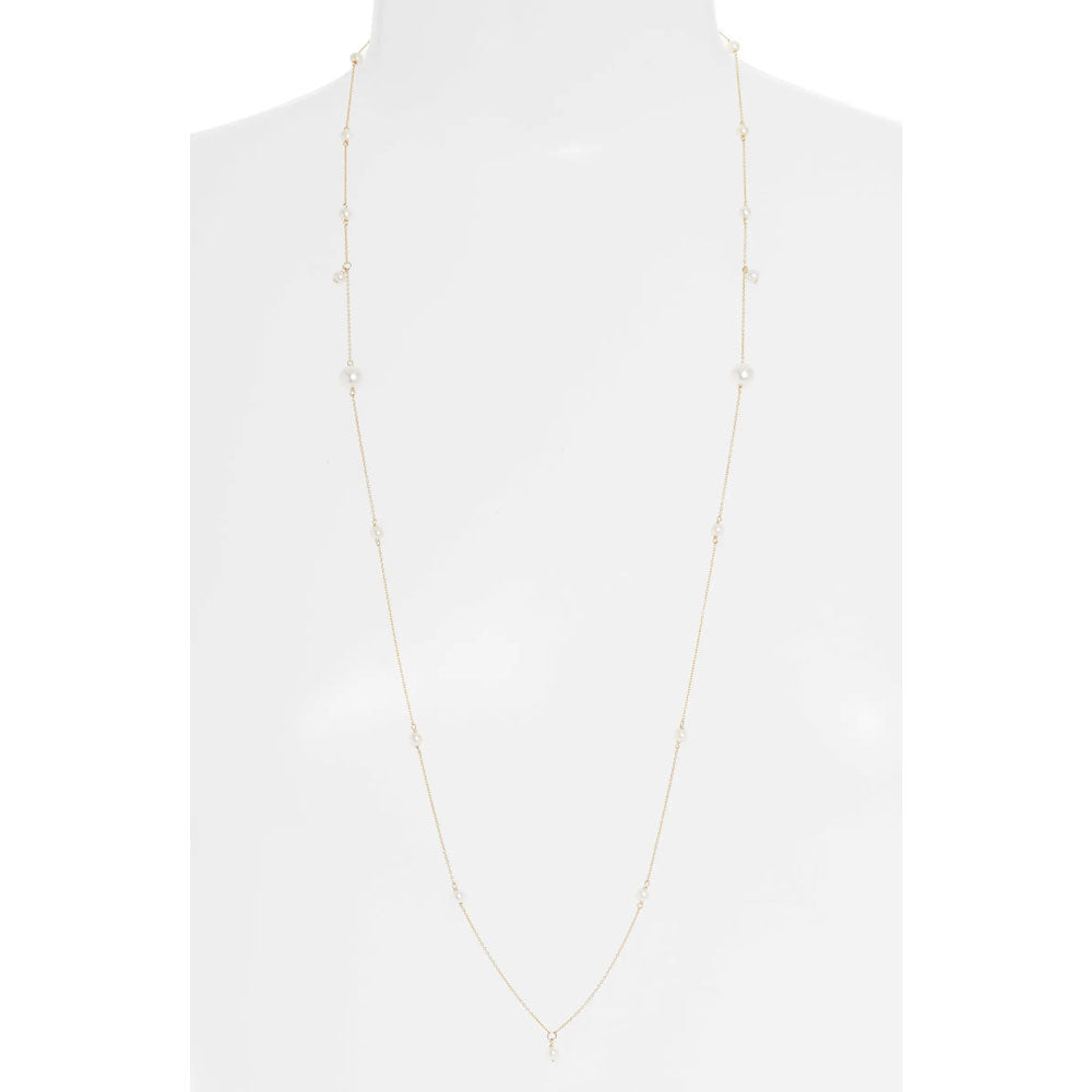 Long Scattered Pearl Necklace