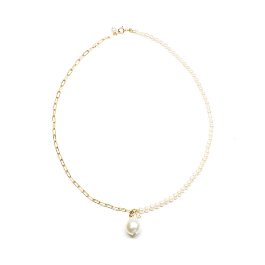 Baroque Pearl Contrast Necklace