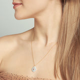 Petal Pearl Ruby Pendant Necklace