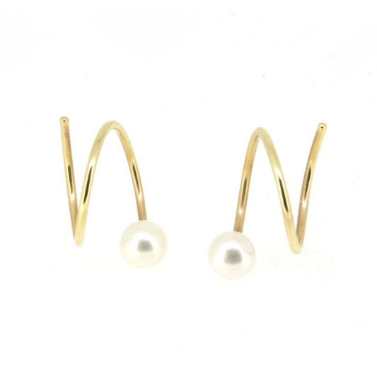 Pearl Spiral Earrings