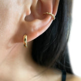 Faceted Gold Hoop Earrings
