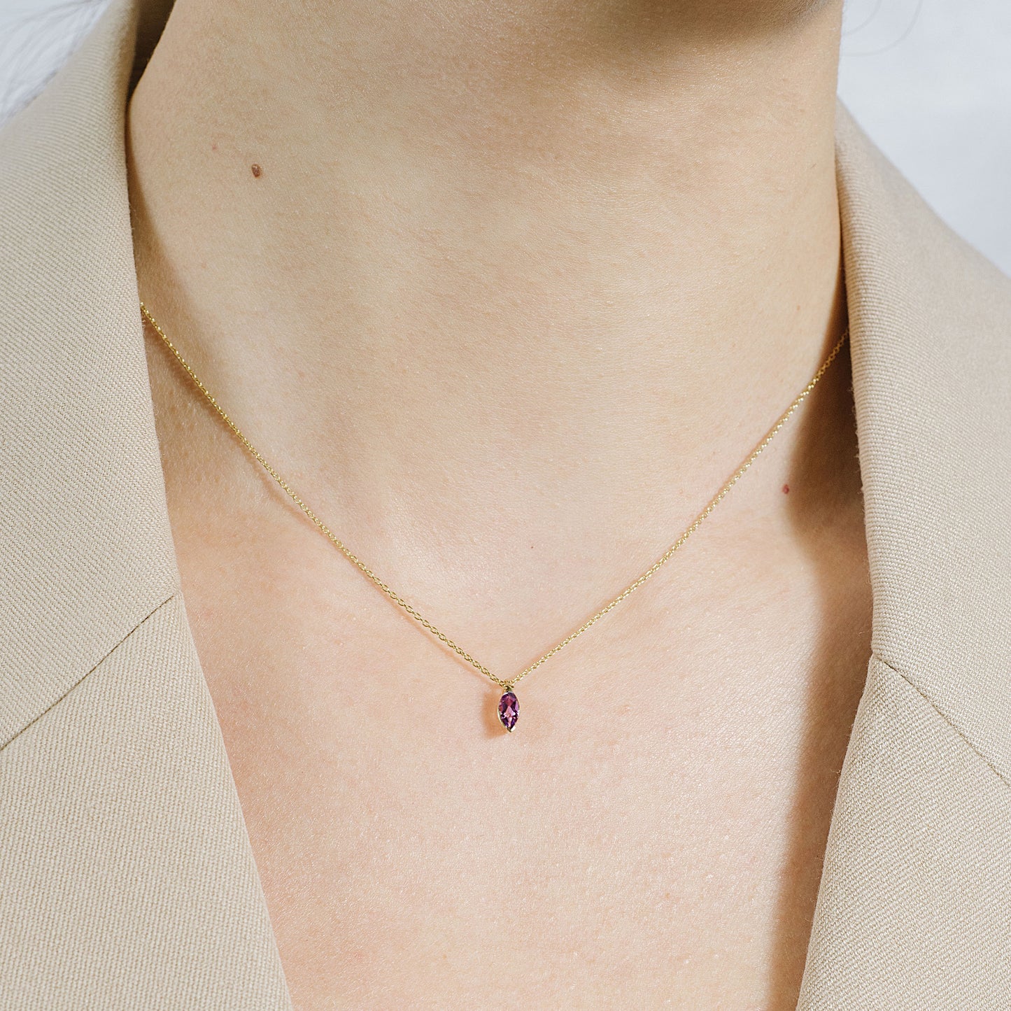 Marquise Gem Pendant Necklace