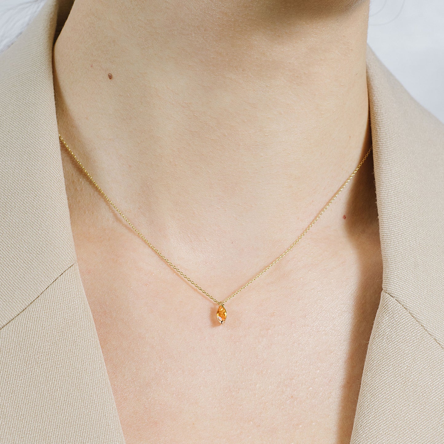 Marquise Gem Pendant Necklace