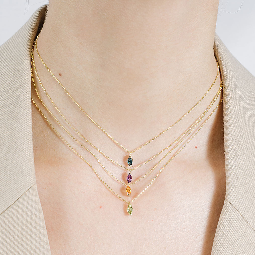 Marquise Gem Pendant Necklace