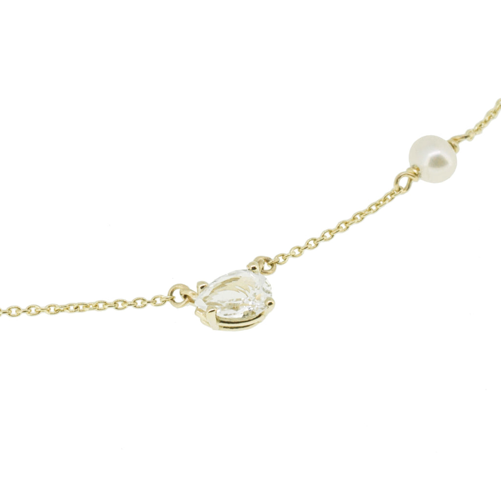 White Topaz Pearl Necklace – POPPY FINCH U.S.