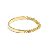 Contrast Bead Chain Gold Band Ring