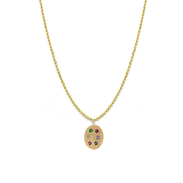 Rainbow Gemstone Pendant Necklace