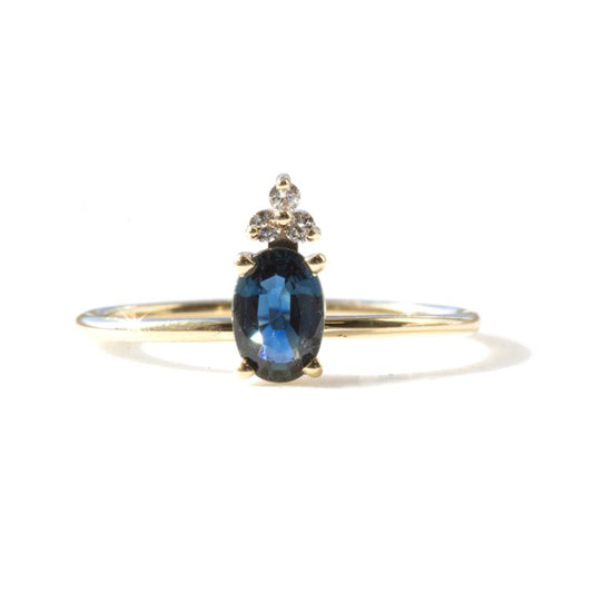 Blue Sapphire Diamond Ring