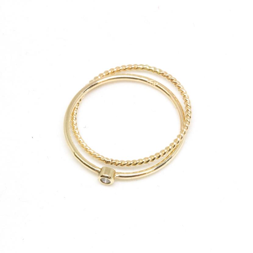 Skinny Baby Diamond Crisscross Ring