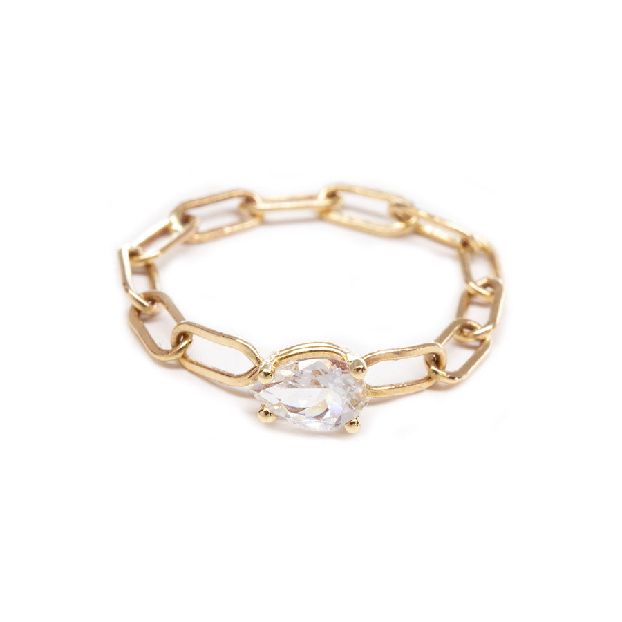 White Topaz Chain Ring