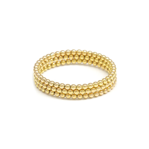 Triple Bead Gold Ring