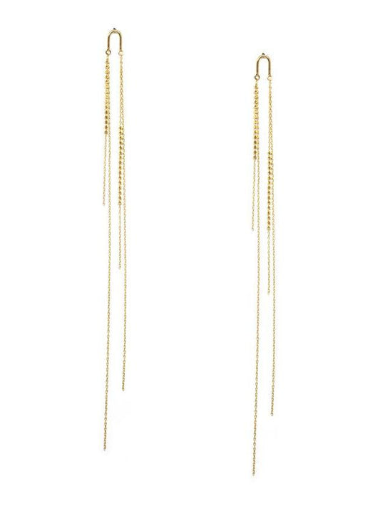 18K Gold Arch Long Shimmer Earrings