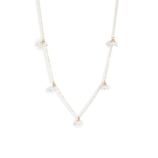 Baby Pearl Trio Gold Station Necklace