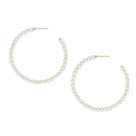 Large Baby Pearl Hoop Earrings