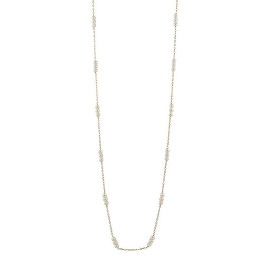 Triple Baby Pearl Long Strand Necklace