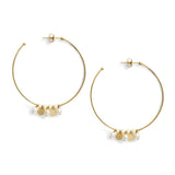 Pearl Gold Confetti Hoop Earrings