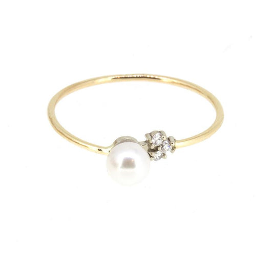 Pearl Diamond Trio Ring