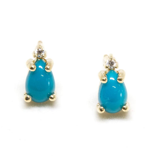 Turquoise Diamond Studs